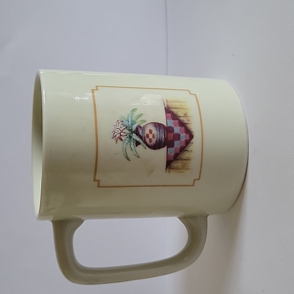 Otagiri Japan Figi Graphics. Yellow Tabby Cat Kitten & Vase Coffee Mug. - Picture 3 of 12